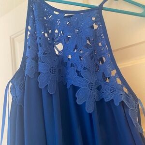 Blue Floral Lace Dress